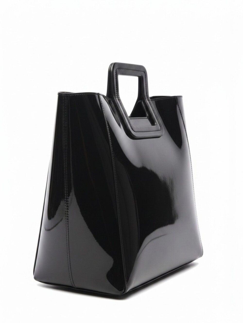 STAUD ▪︎ Shirley Patent Leather Tote Bag ▪︎ 2 Piece ▪︎ Square-Handle ▪︎ Midnight